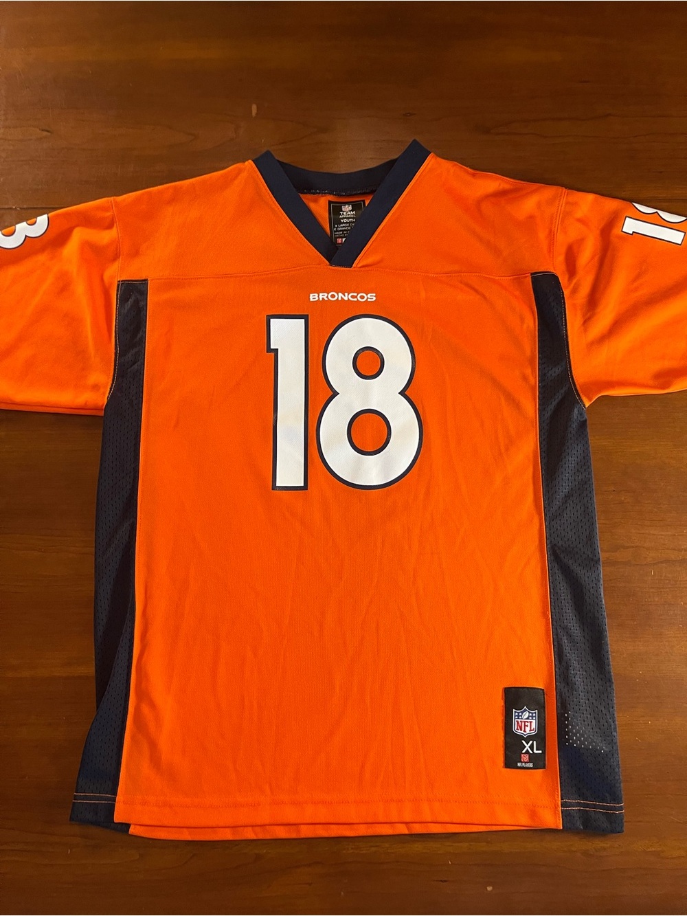 Denver Broncos Peyton Manning Jersey Youth XL Orange #18 Football